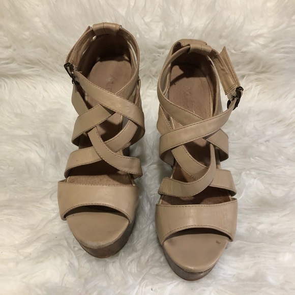 Aldo Shoes Aldo Nude Strappy Wedges Poshmark